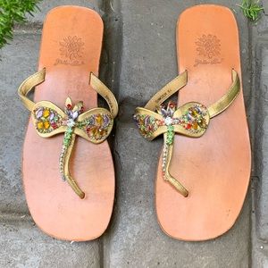 YELLOW BOX Singer Jeweled Thong Sandal Women’s 5.5